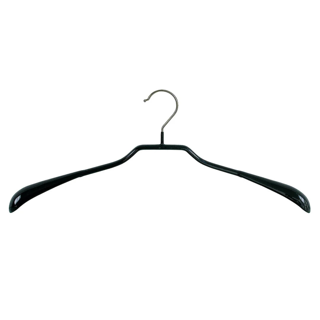 Cintre métal noir anti-glisse épaules larges 32 mm pour boutique et magasin de vêtements professionnel