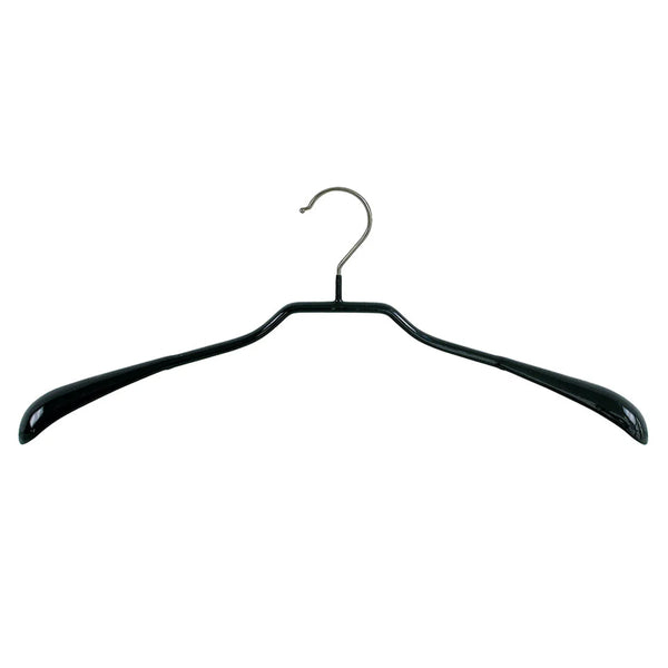 Cintre métal noir anti-glisse épaules larges 32 mm pour boutique et magasin de vêtements professionnel