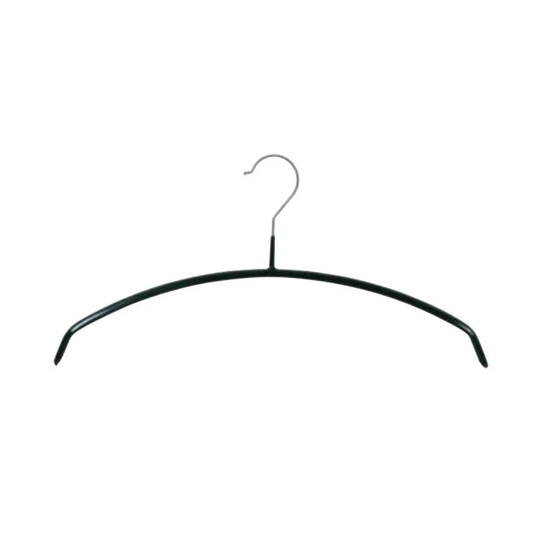 Cintre métal noir anti-glisse à épaules rondes 11 mm pour boutique prêt-à-porter, disponible en 40 et 46 cm