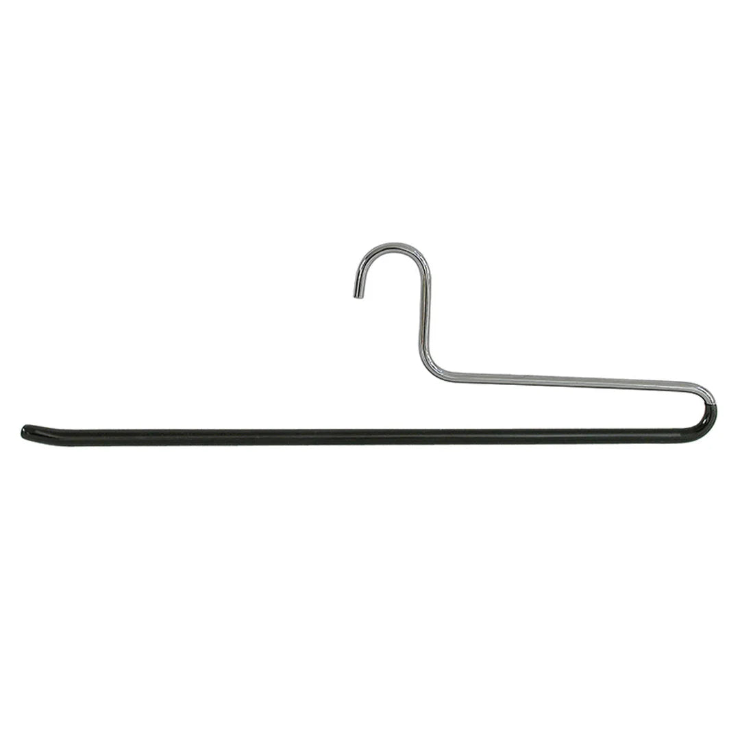 Cintre à pantalon professionnel en métal chromé avec bande anti-glisse noire, disponible en 34 et 40 cm