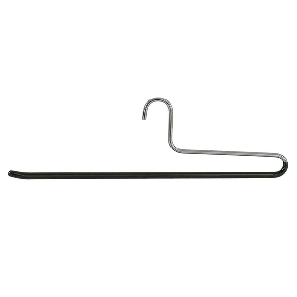 Cintre à pantalon professionnel en métal chromé avec bande anti-glisse noire, disponible en 34 et 40 cm