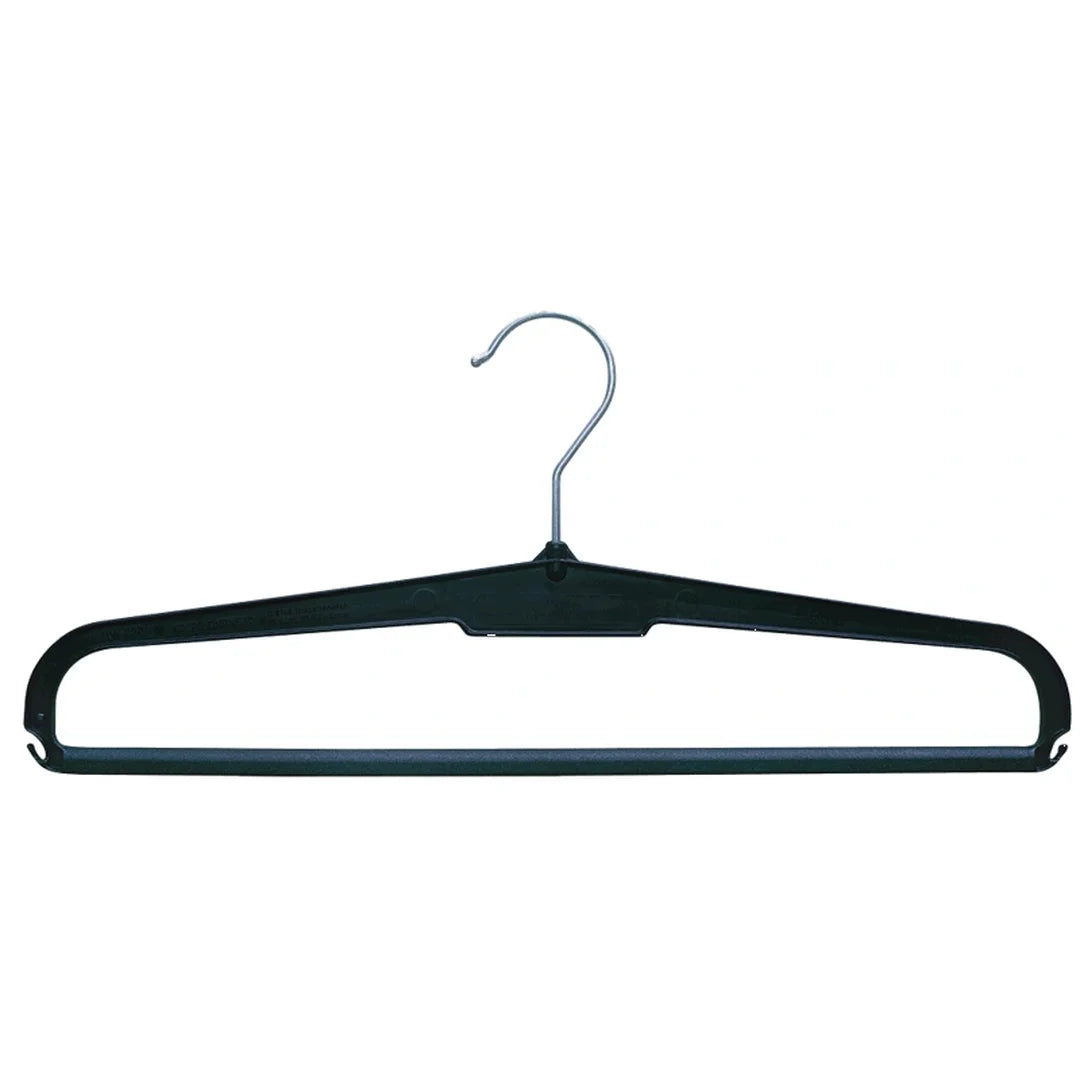 Cintre en plastique recyclé noir 37 cm avec mousse antidérapante pour magasin de prêt-à-porter