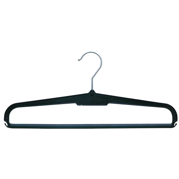 Cintre en plastique recyclé noir 37 cm avec mousse antidérapante pour magasin de prêt-à-porter
