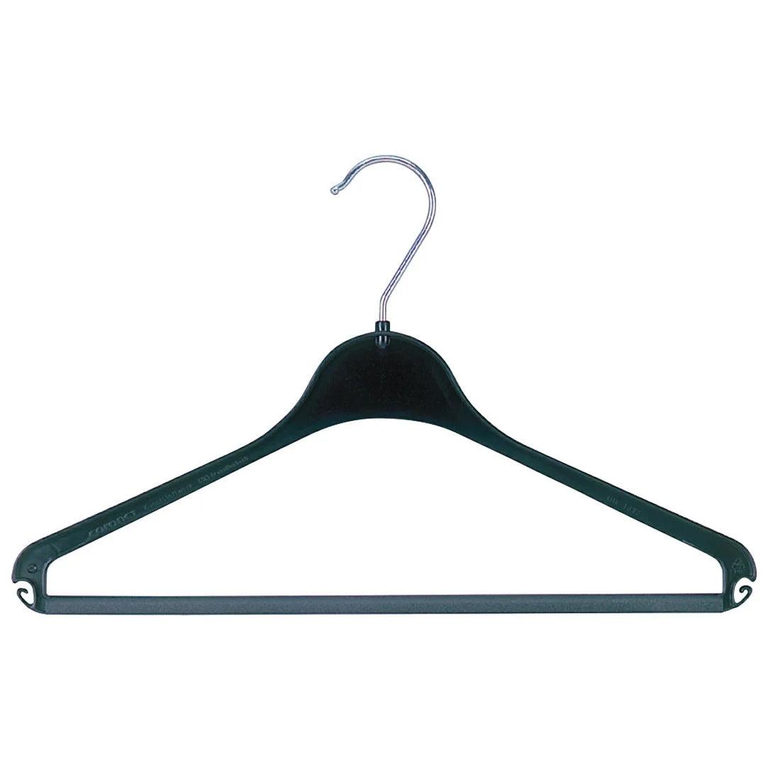 Cintre en plastique 100 % recyclé noir mat 37 cm pour boutique prêt-à-porter professionnel