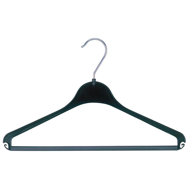 Cintre en plastique 100 % recyclé noir mat 37 cm pour boutique prêt-à-porter professionnel