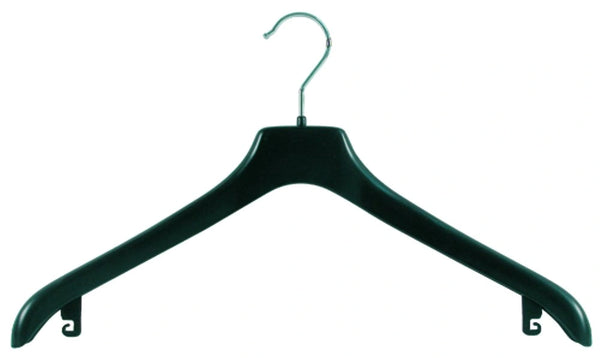 Cintre plastique recyclé noir largeur 38-44 cm – durable, élégant, idéal pour présentation de vêtements en boutique