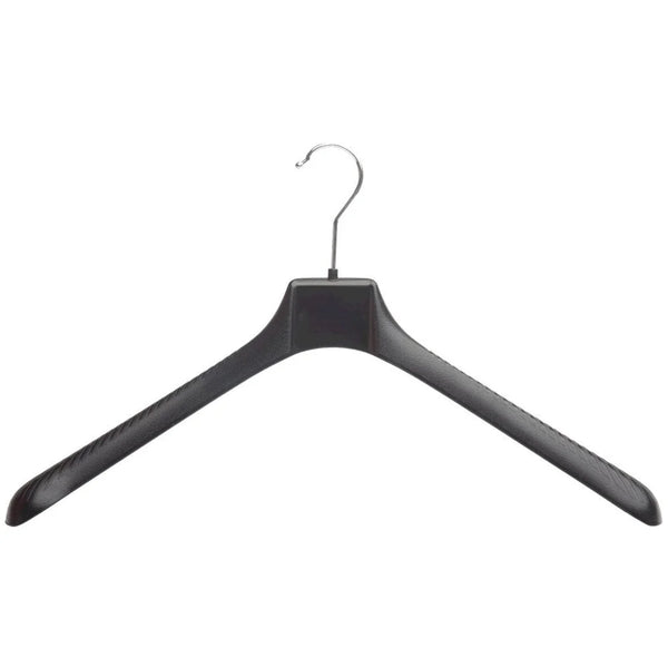Cintre en plastique recyclé noir mat, disponible en 45 et 50 cm, pour magasin de vêtements professionnel