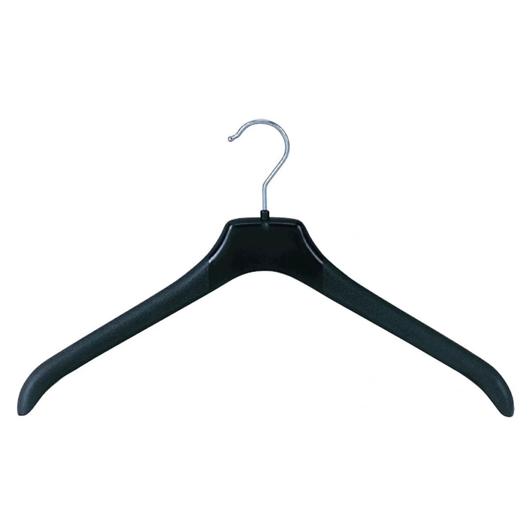 Cintre en plastique 100 % recyclé noir mat 49 cm pour portant de magasin ou boutique