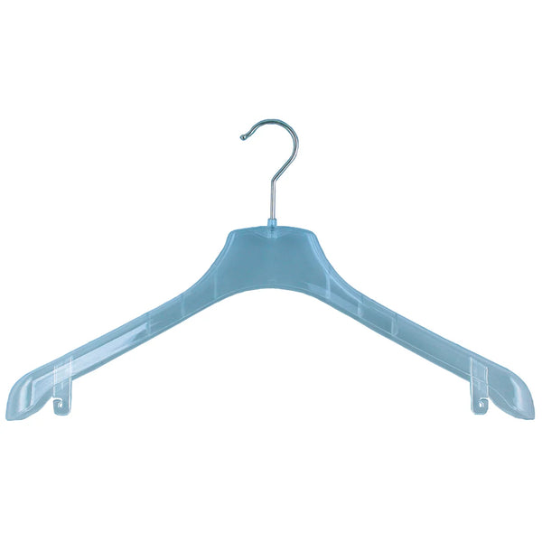 Cintre en plastique recyclé transparent 32 cm pour magasin, lot de 20 pièces – DittaDisplay