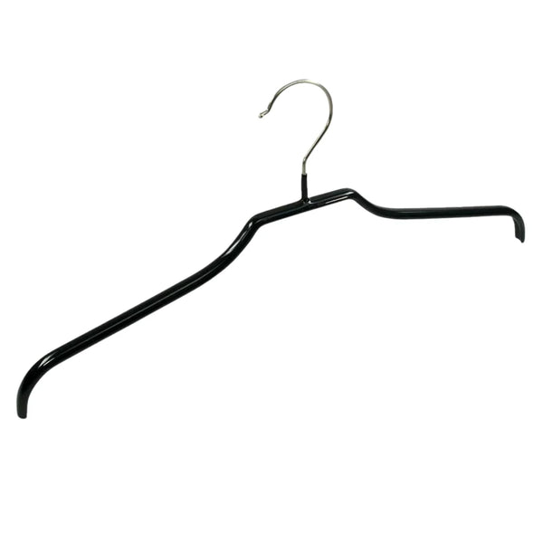 Cintre professionnel silhouette métal anti-glisse noir 40 ou 46 cm pour prêt-à-porter