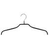 Cintre silhouette en métal noir avec revêtement anti-glisse, épaules 11 mm, pour boutique et magasin