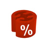 Clip bague ronde rouge pour cintre avec impression % pour repérage des promotions