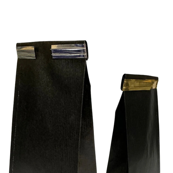 Clips de fermeture pour sacs SOS alimentaires coloris argent/noir, usage professionnel commerce