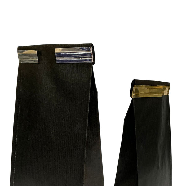 Clips de fermeture en plastique métallisé or/argent et noir – accessoires pratiques pour refermer les sacs et sachets et conserver la fraîcheur des produits