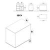 Schéma technique comptoir de vente 3BC4, dimensions 119 cm de large et 103 cm de hauteur