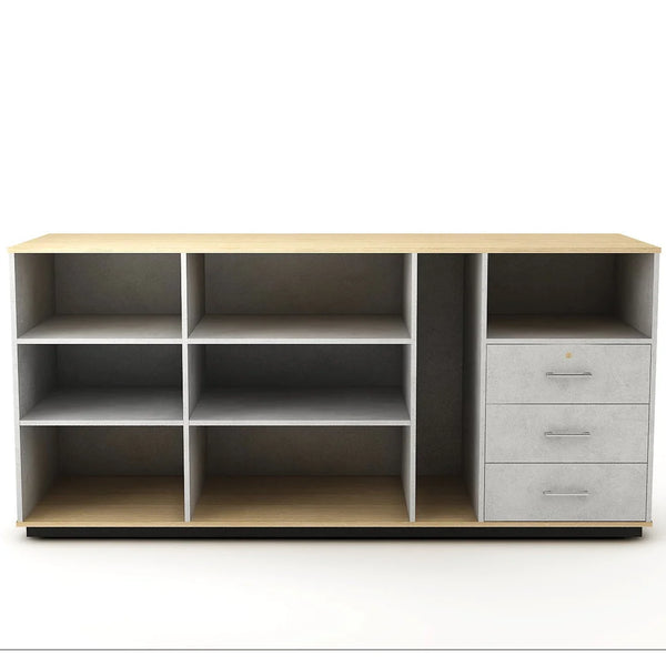 Comptoir de vente 3BC3 221 cm, trois zones de finition, showroom et boutique professionnelle