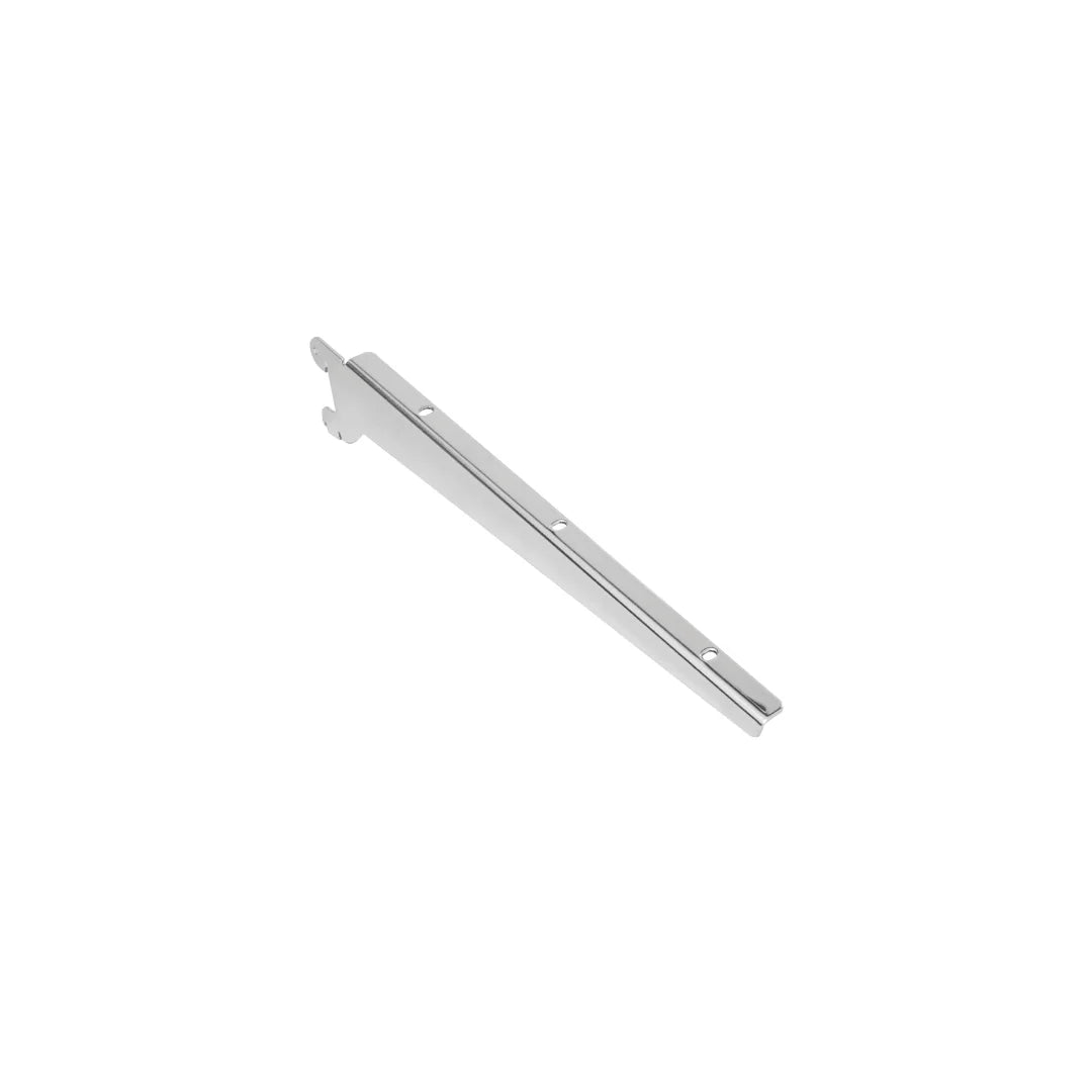 Paire de consoles pour crémaillères en finition chromée, noire et blanche pour rayonnage de magasin