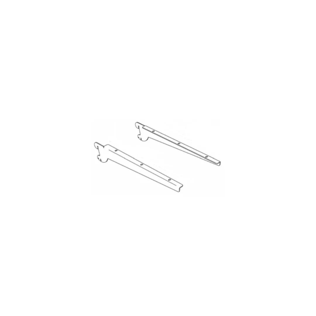 Détail de fixation d'une console pour crémaillère sur structure de rayonnage commercial