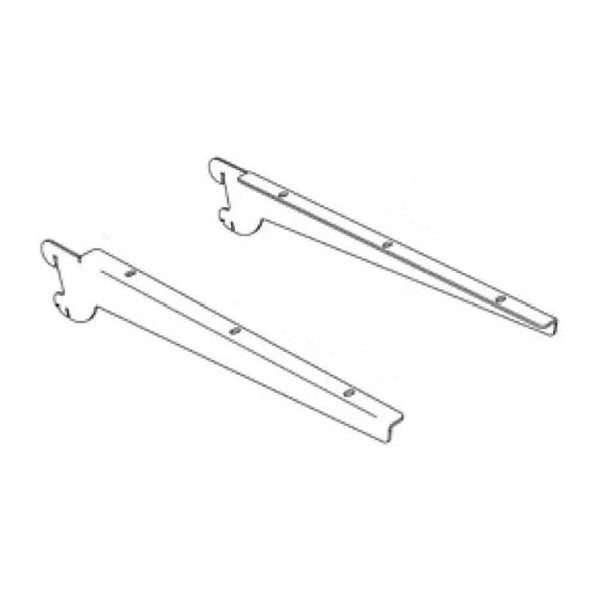 Détail de fixation d'une console pour crémaillère sur structure de rayonnage commercial