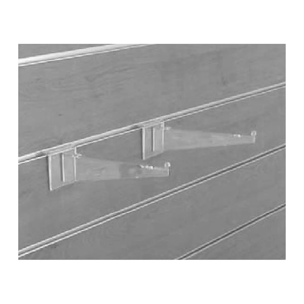 Paire de consoles droites en plexi pour panneaux rainurés - 3 formats