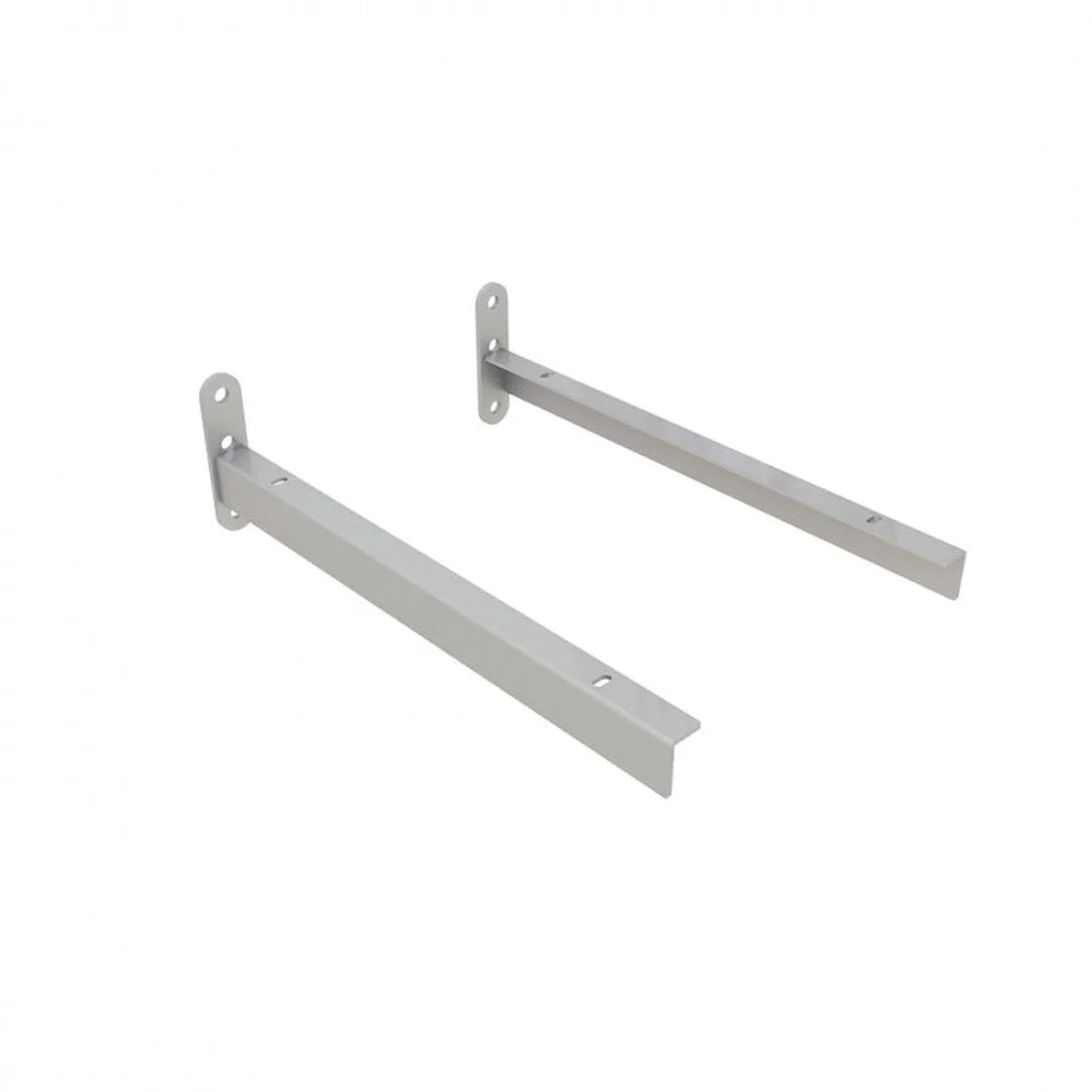 Paire de consoles murales chromées pour crémaillère standard, longueur 25 ou 30 cm, agencement boutique