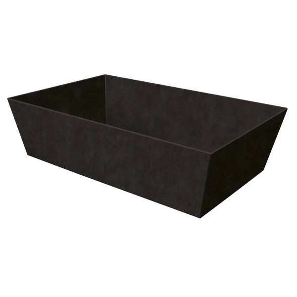 Corbeille de présentation noire en carton rigide, parfaite pour coffrets gourmands et paniers garnis