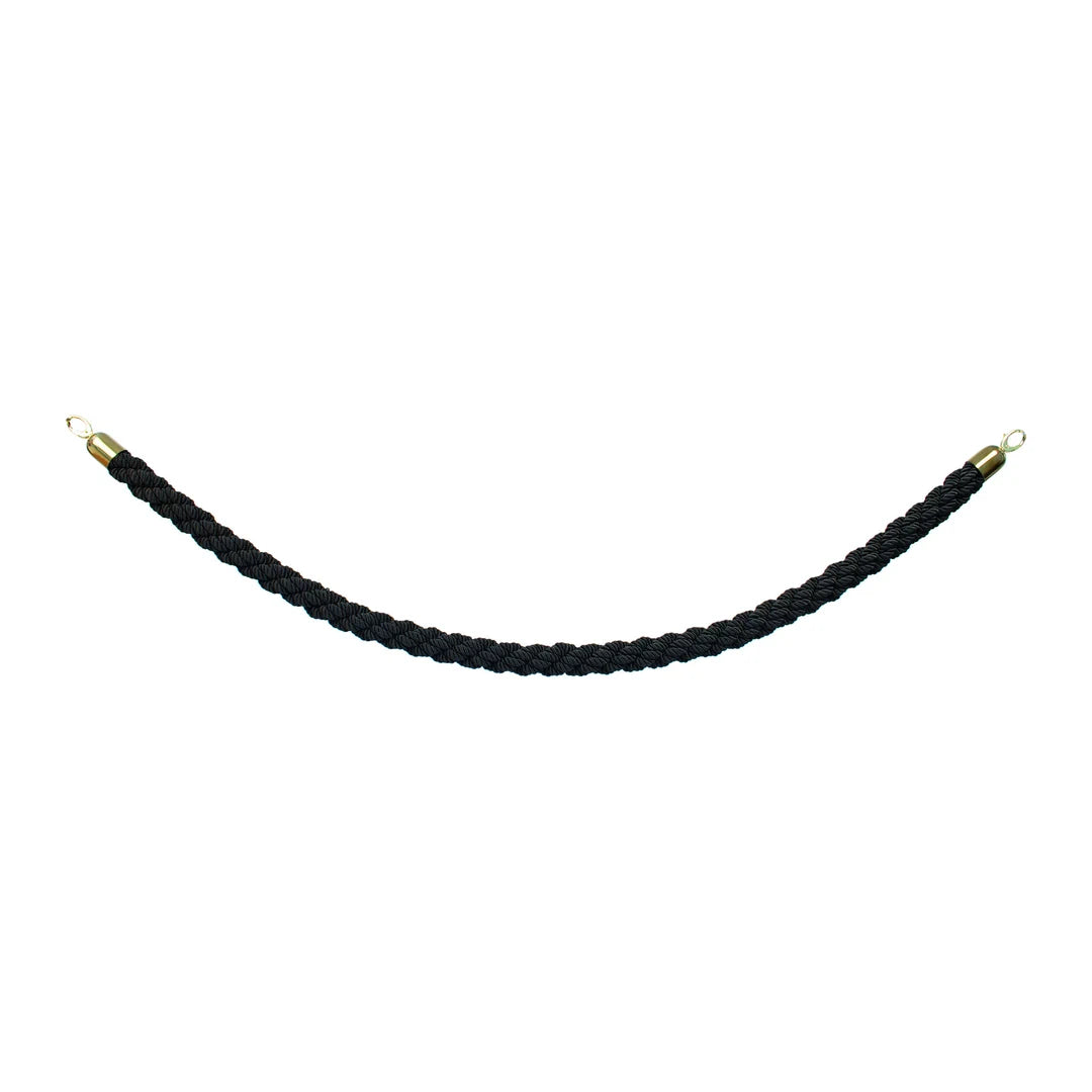 Détail de l'embout doré à crochet de la corde tressée noire pour système de guidage professionnel