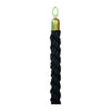 Corde tressée noire avec embouts dorés pour poteau d'accueil classique, longueur 150 cm