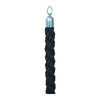 Corde tressée noire 150 cm avec embouts chromés pour poteau d'accueil classique