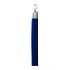 Corde velours bleue 150 cm avec embouts chromés pour poteau d'accueil classique