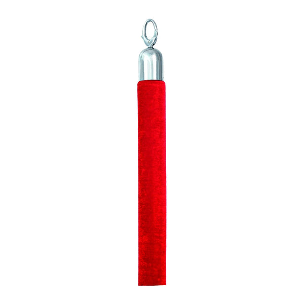 Corde velours rouge 150 cm avec embouts chromés pour poteau d'accueil de guidage professionnel