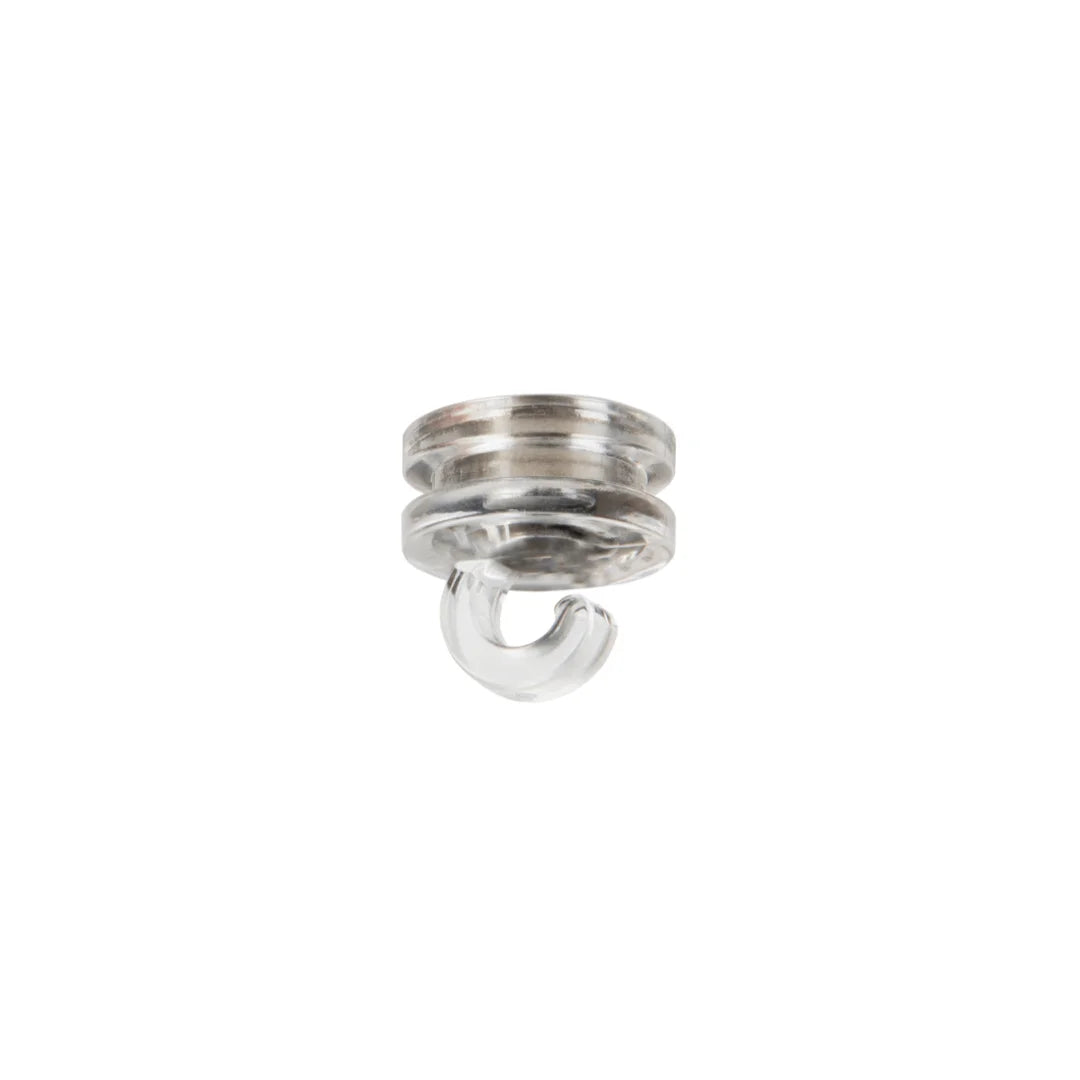 Crochet magnétique transparent 2 kg diamètre 15 mm sur fond blanc