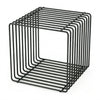 Cube présentoir en barres d'armature 40x40x40 cm, finition laquée ou chromée, pour magasin
