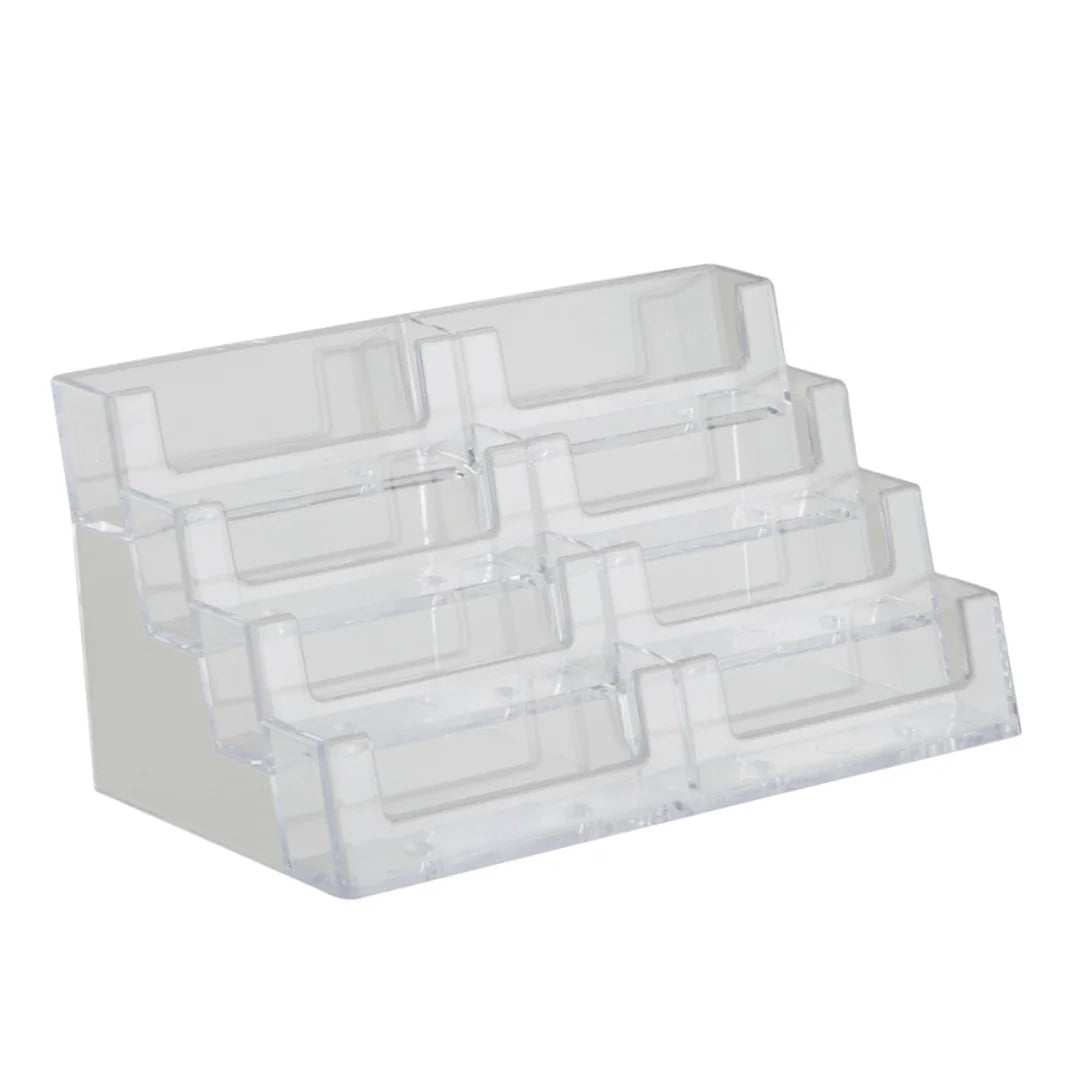 Distributeur de cartes de visite acrylique 8 casiers horizontaux pour accueil professionnel