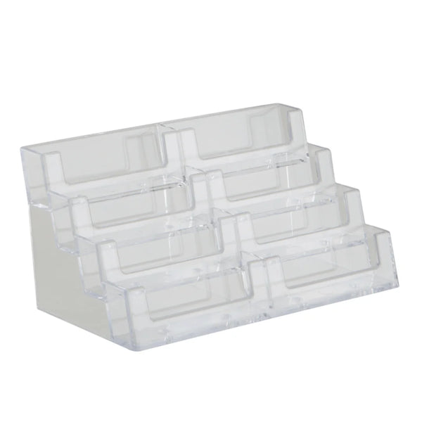 Distributeur de cartes de visite acrylique 8 casiers horizontaux pour accueil professionnel