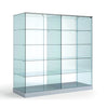 Vitrine armoire en verre 60cm de profondeur avec étagères et portes verrouillable pour exposition professionnelle.