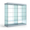 Vitrine double armoire en verre 60cm de profondeur avec éclairage LED, étagères et portes verrouillable pour exposition professionnelle. 