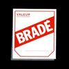 Étiquette Bradé papier 52x120 mm texte blanc sur fond rouge — signalage promotionnel magasin — boîte 1000 pièces