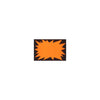 Étiquette carton Flash fluo orange sur fond noir pour affichage prix et promotions en point de vente