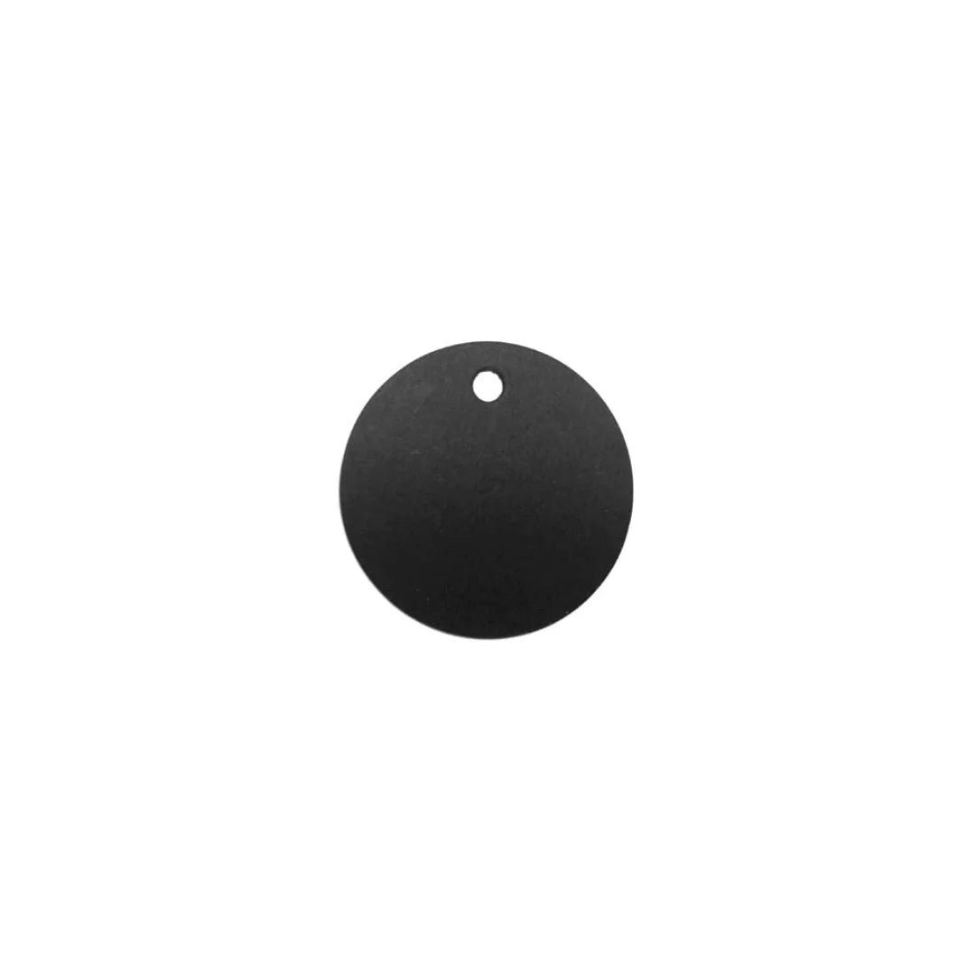 Étiquette carton à trou ronde 38 mm coloris noir pour boutique premium