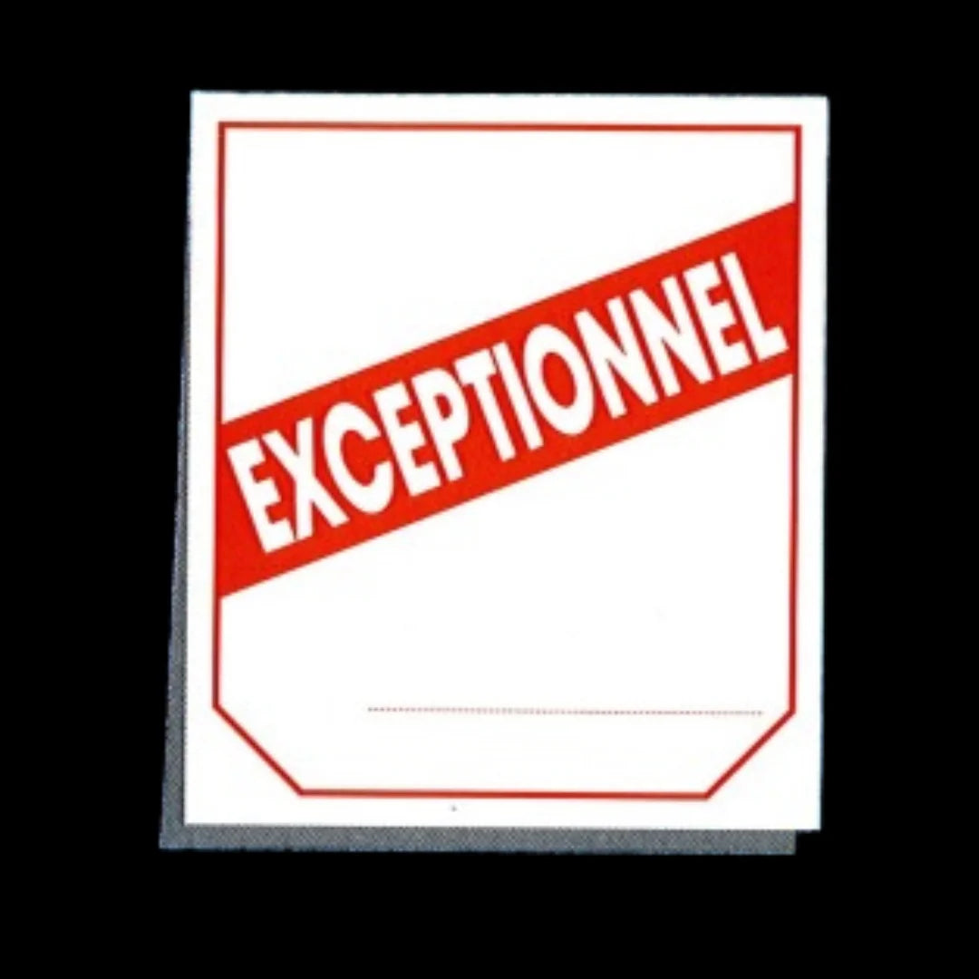Étiquette Exceptionnel papier 52x120 mm texte blanc sur rouge pour commerce de détail — boîte 1000 pièces