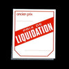 Étiquette Prix de liquidation papier 52x120 mm texte blanc sur rouge — boîte 1000 pièces