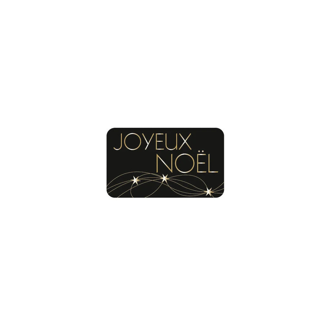Boîte de 500 étiquettes adhésives Joyeux Noël pour boutiques et commerces de détail