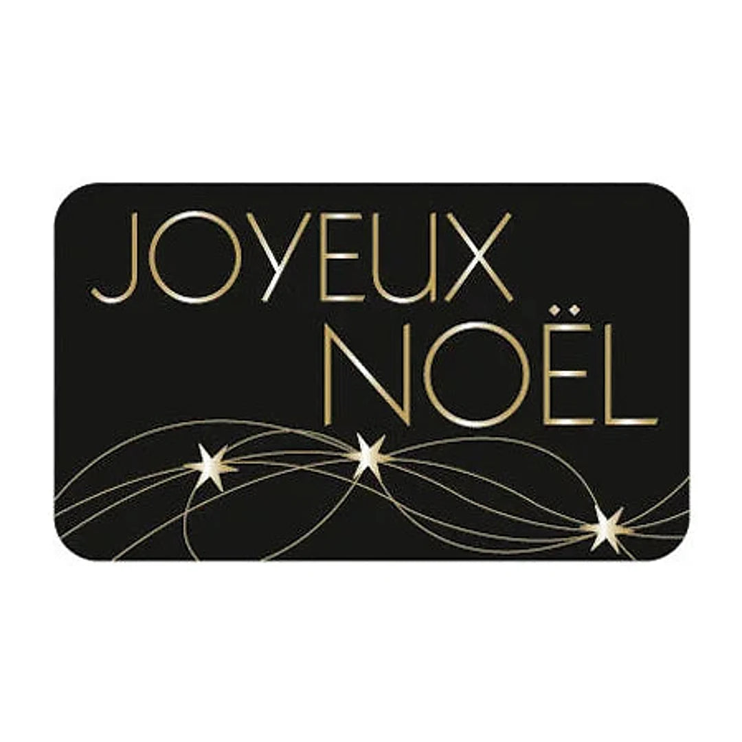 Boîte de 500 étiquettes adhésives Joyeux Noël pour boutiques et commerces de détail