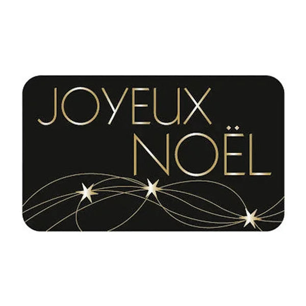 Boîte de 500 étiquettes adhésives Joyeux Noël pour boutiques et commerces de détail