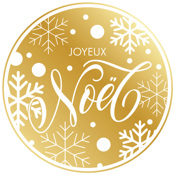 Boîte de 500 étiquettes adhésives Joyeux Noël pour emballage cadeau