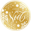 Étiquettes adhésives Joyeux Noël rondes or et blanc – boîte de 500 pièces pour commerces