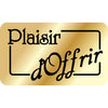 Boîte de 1000 étiquettes adhésives Plaisir d'offrir finition or, format 19x31 mm, pour boutiques et commerces