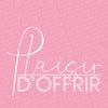 Étiquettes adhésives Plaisir d'offrir carrées rose écriture blanche 2,9 × 2,9 cm — boîte 500