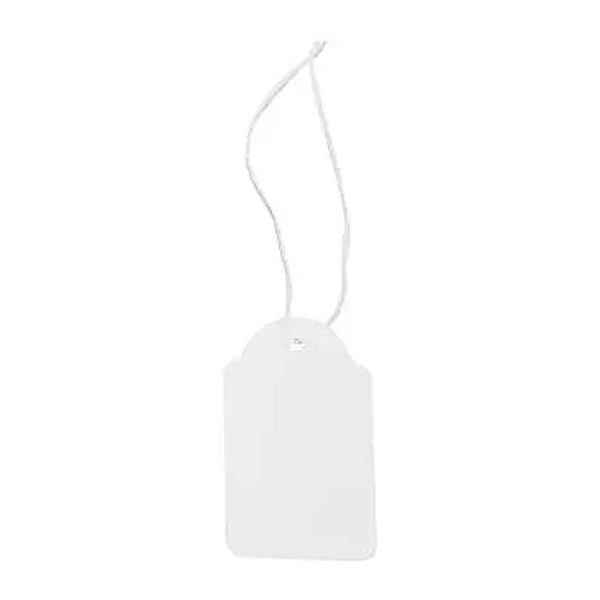 Étiquettes carton blanches à fil format rectangle 15×24 mm pour bijoux et accessoires